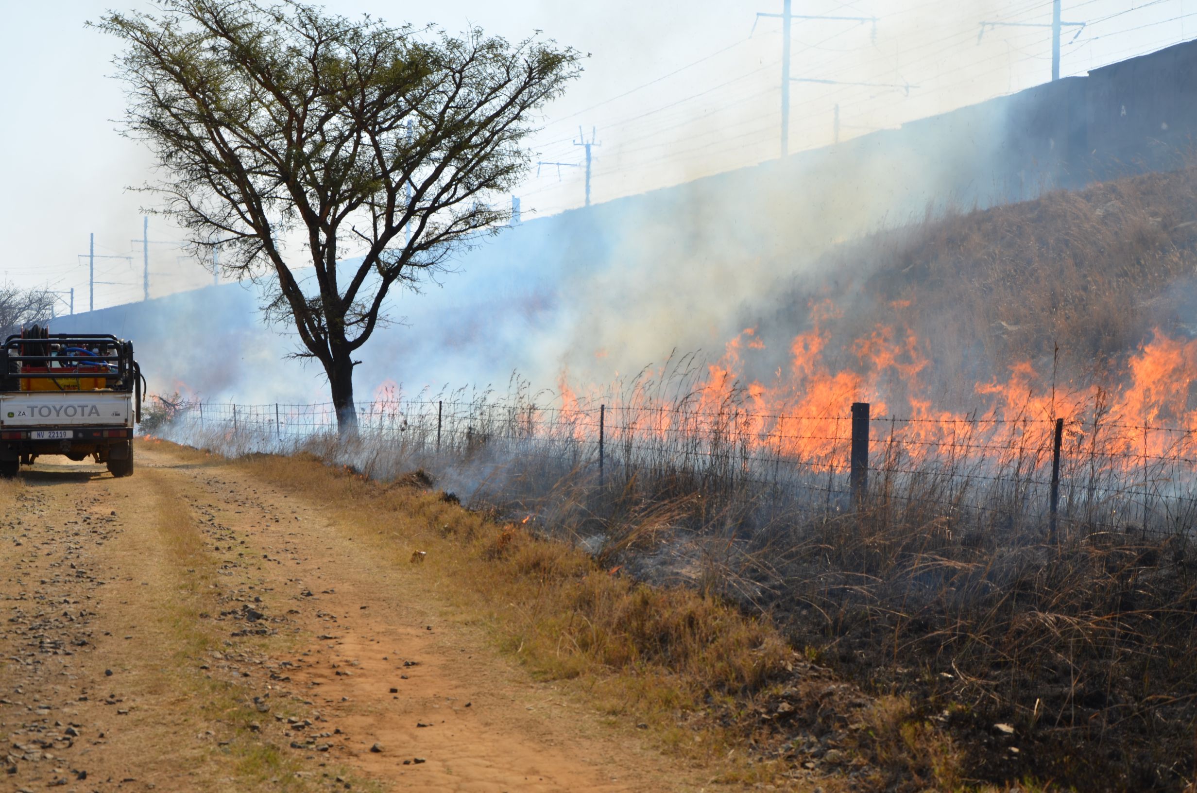 Rail line fire breaks